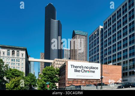 Pioneer Square im Zentrum von Seattle, Washington, USA. Stockfoto