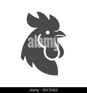 Hahnenkopf Silhouette Logo Vektor Stock Vektor