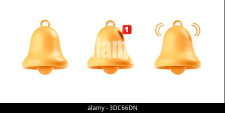 Benachrichtigungssymbole auf weißem Hintergrund eingestellt. Hochwertige Fotos Stockfoto