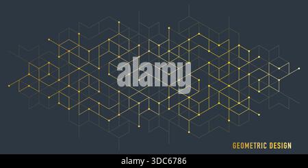 Abstrakter Vektorhintergrund mit einfachen geometrischen Figuren und Punkten. Grafikelement und polygonales Formmuster Stock Vektor