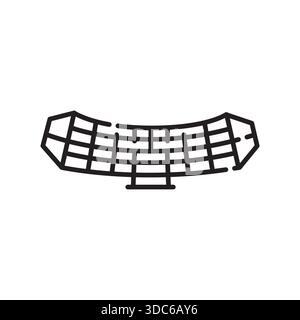 Symbol für schwarze Linie der Radarstation. Vektor isoliertes Element.editierbare Kontur Stock Vektor