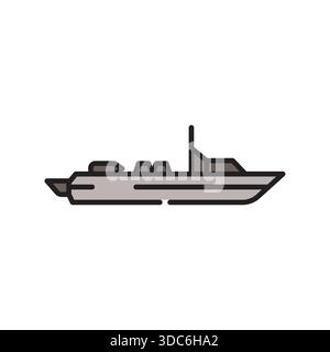 Flaches Farbsymbol für Landungsboote. Vektor isoliertes Element.editierbare Kontur Stock Vektor
