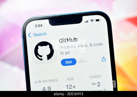 New Delhi, Indien 20 Jäunary 2026:- GitHub mobile Codierungsplattform Stockfoto