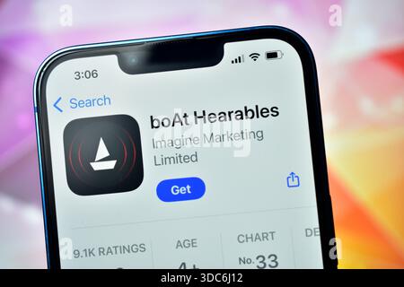 New Delhi, Indien 20 Jäunary 2026:- Boat Hearables Smart App Stockfoto