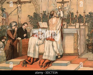 Szene aus der biblischen Geschichte, Dankgebet im biblischen Sinne, eine Kombination aus Psalmenversen und einer Einladung an Jesus, Erntedankgebet in Stockfoto