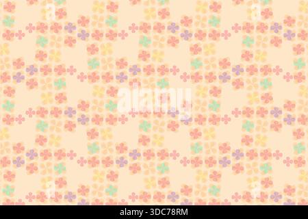 Diese Premium-Luxus-Vektor-Illustration verfügt über ein nahtloses, sich wiederholendes Muster von stilisierten Blumenmotiven, die jeweils aus weichen, abgerundeten Blütenblättern bestehen Stock Vektor