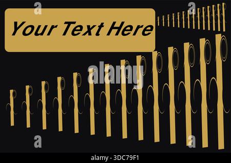 Dieser hochwertige, luxuriöse, editierbare Vorlagenvektor verfügt über ein raffiniertes Design mit tiefschwarzem Hintergrund und satten goldenen Elementen. Ein abgerundetes Re Stock Vektor