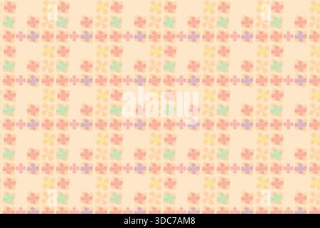 Diese Premium-Luxus-Vektor-Illustration verfügt über ein nahtloses, sich wiederholendes Muster von stilisierten Blumenmotiven, die jeweils aus weichen, abgerundeten Blütenblättern bestehen Stock Vektor