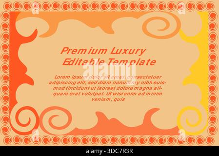 Diese hochwertige, luxuriöse, editierbare Vorlage verfügt über einen warmen Farbverlauf, der von bernsteinfarbenen, goldenen Gelbtönen und weichen Bronzetönen übergeht Stock Vektor