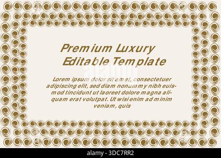 Diese hochwertige, luxuriöse, editierbare Vorlage mit weichem elfenbeinfarbenem Hintergrund eignet sich perfekt für elegante Hochzeitseinladungen und formelle Unterlagen zu Veranstaltungen. Das Desigment Stock Vektor