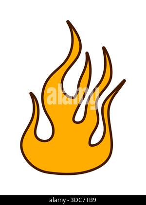 Lebendiges Flammensymbol im Cartoon-Stil für Designprojekte Stock Vektor