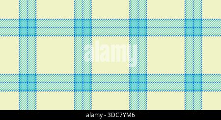 Landschaft Hintergrund Vektor Tartan, Modell Stoff Check Textil. Nahtloses Muster mit kommerziellem Karomuster in Petrol und hellen Farben. Stock Vektor