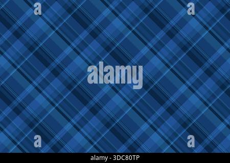 Offizielles Muster Hintergrund nahtloser, textiler Plaid mit vielen Texturen. Türkischer Vektor-Stoff-Karo-Schottenmuster in blau und cyan Farbpalette. Stock Vektor