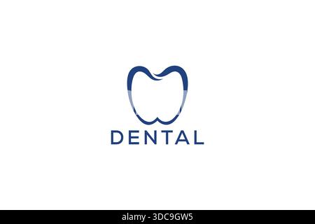 Minimales Dental-Logo auf weißem Hintergrund Stock Vektor