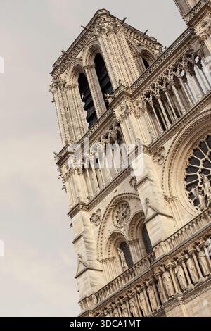 Fassade von Notre Dame de Paris in Frankreich Stockfoto