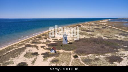 Aus der Vogelperspektive des Wood End Lighthouse, Provincetown, Cape Cod Stockfoto