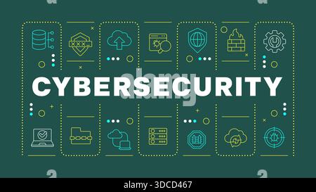Cyber Security Green Word-Konzept Stock Vektor