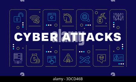 Cyber-Angriffe Blue-Word-Konzept Stock Vektor