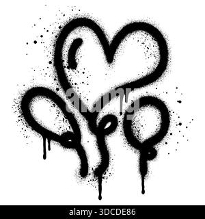 Graffiti-Ballon in schwarz über weiß gesprüht. Stock Vektor