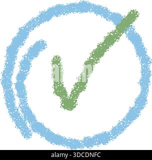 Kästchen „Buntstift“ Häkchen Sie Das Symbol „Kreis“ Stock Vektor