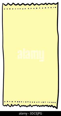 Hand gezeichnete zerrissene Papiernotiz mit rauen Kanten Kritzelskizze leere Memo Vektor-Illustration Stock Vektor