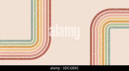 Hintergrund für gerillte Ecken im Retro-Look. Hintergrundbild mit abstraktem Muster in den 70er Jahren. Vektor-Design mit breiten geometrischen Vintage-Streifen. Flippiger Trend Stock Vektor
