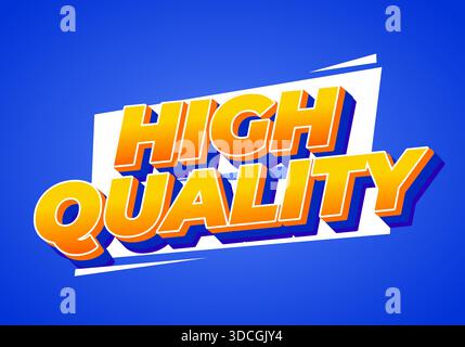 Ein lebendiges Grafikdesign mit hochwertigen Wörtern in auffälliger 3D-Typografie mit blauem Hintergrund Stock Vektor