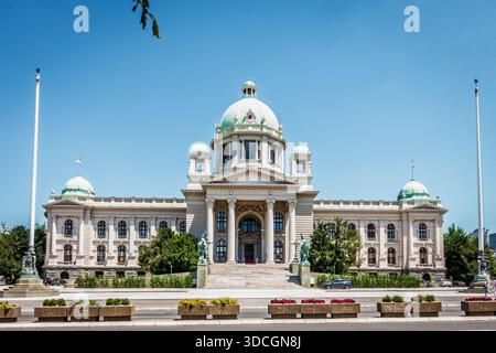 15. Juni 2024, Belgrad, Serbien: Haus der Nationalversammlung der Republik Serbien in der Innenstadt von Belgrad. Stockfoto