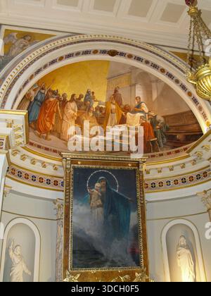 Wandmalereien im Achilion-Palast auf der Insel korfu Stockfoto