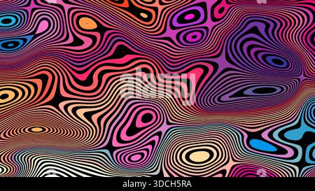 Lebendige Abstrakte Linien Im Farbwirbel. Dynamische Formen, Lebendige Textur Und Moderne Kunst Für kreative Projekte und Stimmung mit Vektorillustration verwenden Stock Vektor