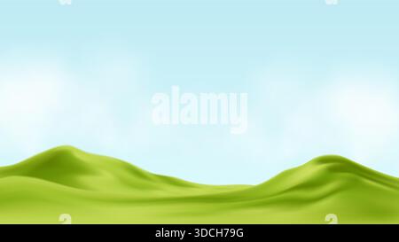 Eine ruhige grüne Hügellandschaft unter einem hellblauen Himmel mit weichen Wolken, ideal für Natur- und Outdoor-Themen Stock Vektor