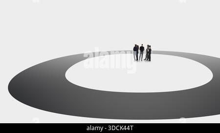 Strategische Geschäftszusammensetzung mit Fachleuten, die auf dem Buchstaben O. stehen Stockfoto