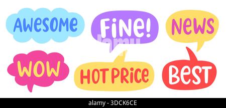 Chat Bubbles Social Media Message Speech Clouds Stock Vektor