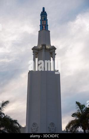 Fox Theatre historischer Kinoturm im Westwood Village Los Angeles, USA Stockfoto