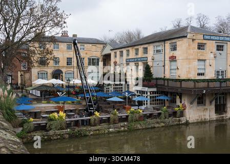 The Head of the River Pub an der Themse in Oxford City, Großbritannien Stockfoto