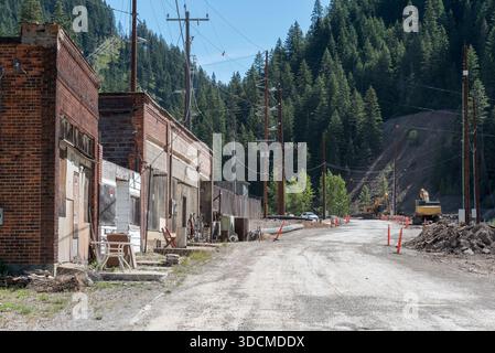 Projekt zur Sanierung von Minenabfällen in Burke, Idaho, USA. Stockfoto