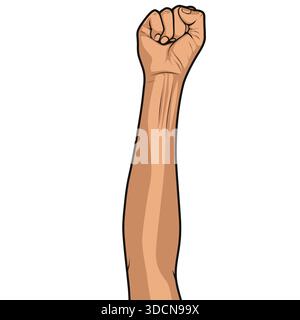 Illustration einer dünnen, geballten Faust Stock Vektor