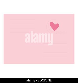 Umschlag Liebesbriefe mit Herzen, süße rosa romantische Post mit Stempel, Flugpost, Postkarte. Dekorationselemente für Hochzeit und Valentinstag. Vektorabbildung Stock Vektor