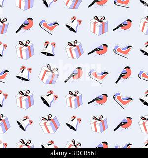 Fröhliches, Nahtloses Design Für Winterferien Stock Vektor