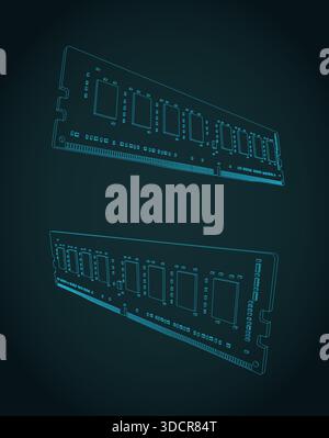 Vektorabbildungen des RAM-Moduls Stock Vektor