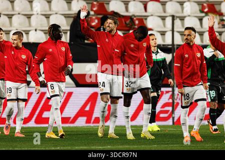 Jorge de Frutos, Pathe Ismael Ciss, Florian Lejeune, Nobel Mendy und Alvaro Garcia wurden während des LaLiga EA SPORTSPIELS zwischen Rayo Vallecano A gesehen Stockfoto