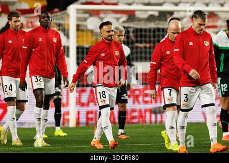Florian Lejeune, Nobel Mendy, Alvaro Garcia und ISI Palazon wurden während des LaLiga EA SPORTSPIELS zwischen Rayo Vallecano und Real Betis Balomp gesehen Stockfoto