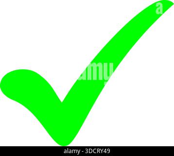 Hellgrünes Häkchen-Symbol – Hochglanz-Erfolgs- und Verifizierungssymbol Stock Vektor