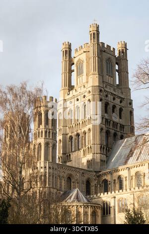 Der Turm der Ely-Kathedrale in Cambridgeshire, England, Großbritannien Stockfoto