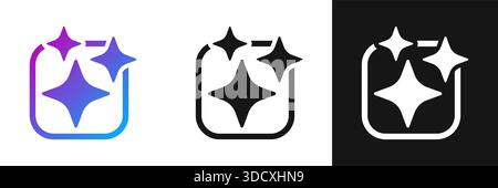 Künstliche Intelligenz im flachen Stil. AI generiert Vektordarstellung auf isoliertem Hintergrund. Prompt-Algorithmus signiert Geschäftskonzept. Stock Vektor