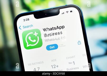 Neu Delhi, Indien 26. Jägerjahre 2026:- WhatsApp Business App auf Smartphone Stockfoto