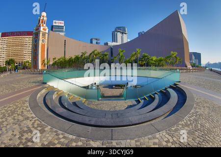Ehemaliger Kowloon-Canton Railway Clock Tower, Tsim Sha Tsui Promenade, Kowloon, Hongkong, China Stockfoto