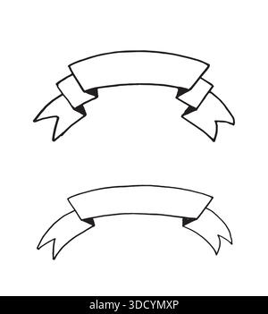 Handgezeichnetes Papierbanner-Doodle. Stock Vektor