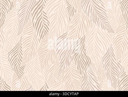 Abstraktes Batikmuster hinterlässt ein nahtloses Streifenmuster. Vektorabbildung Hintergrund mit flachem Design. Stock Vektor