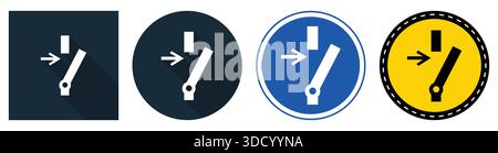 Eine Reihe minimalistischer Vektorsymbole, die Richtungsschilder mit Pfeilen darstellen. Ideal für Navigationsanwendungen, Karten und moderne Designprojekte. Stock Vektor